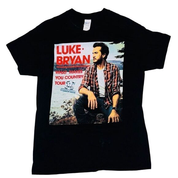 Luke Bryan Concert Shirt Adult Medium Black 2018 What Makes You Country Tour - Picture 1 of 3